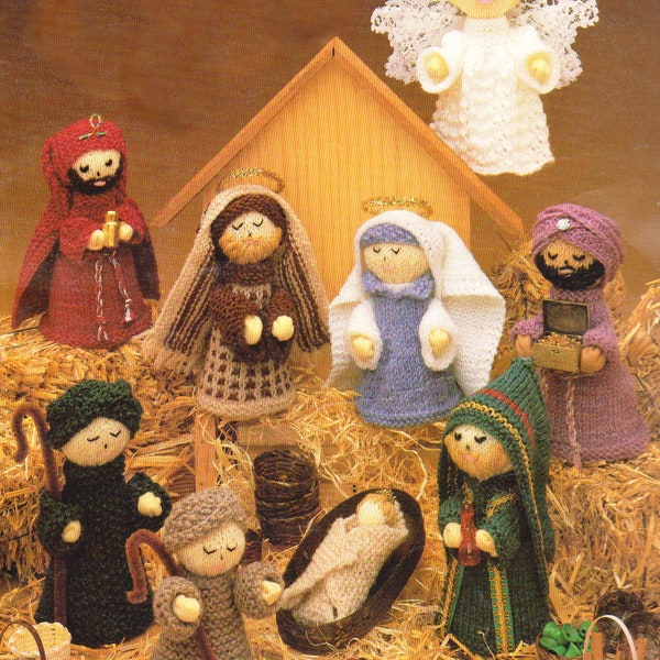 Nativity Knitting Pattern 9 Figures Easy to Knit!