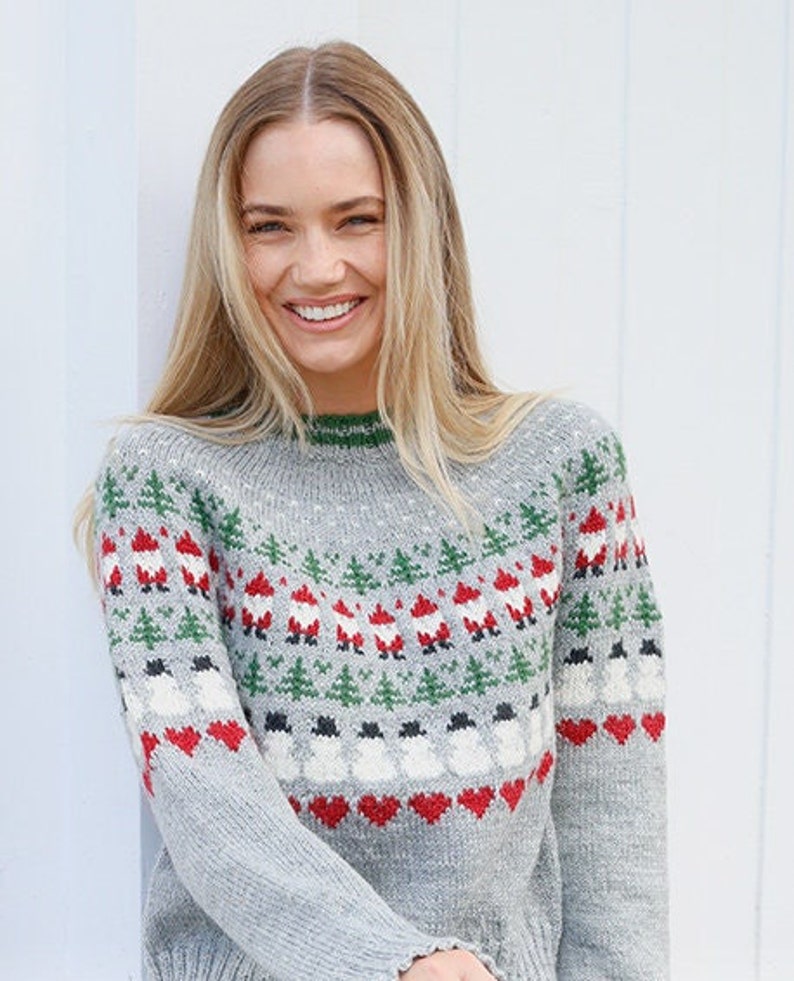 Christmas Sweater knitted ladies PDF instant download knitting pattern image 1