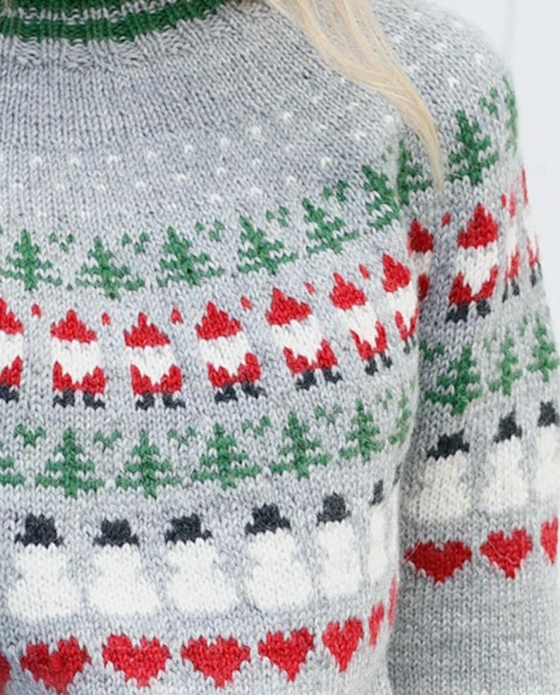 Christmas Sweater knitted ladies PDF instant download knitting pattern image 3