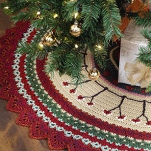 Christmas Tree Skirt in Caron Simply Soft Heathers & Simply Soft PDF crochet pattern - instant download