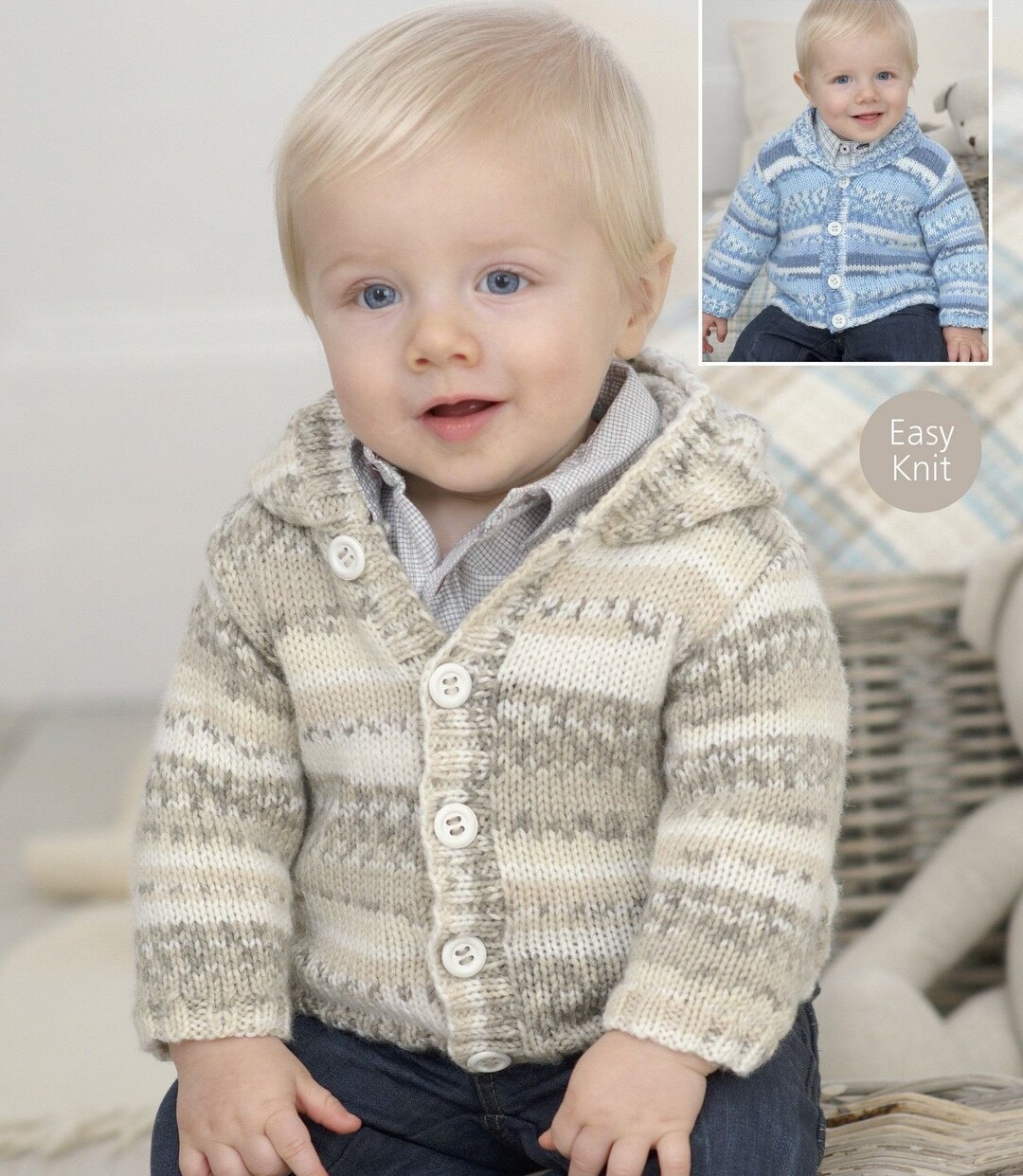 Cardigans in Snuggly Baby Crofter DK Knitting Pattern Instant - Etsy
