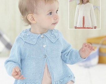 Cárdigans en Snuggly Baby Bamboo DK Knitting Pattern descarga instantánea PDF patrón de tejido de alta calidad