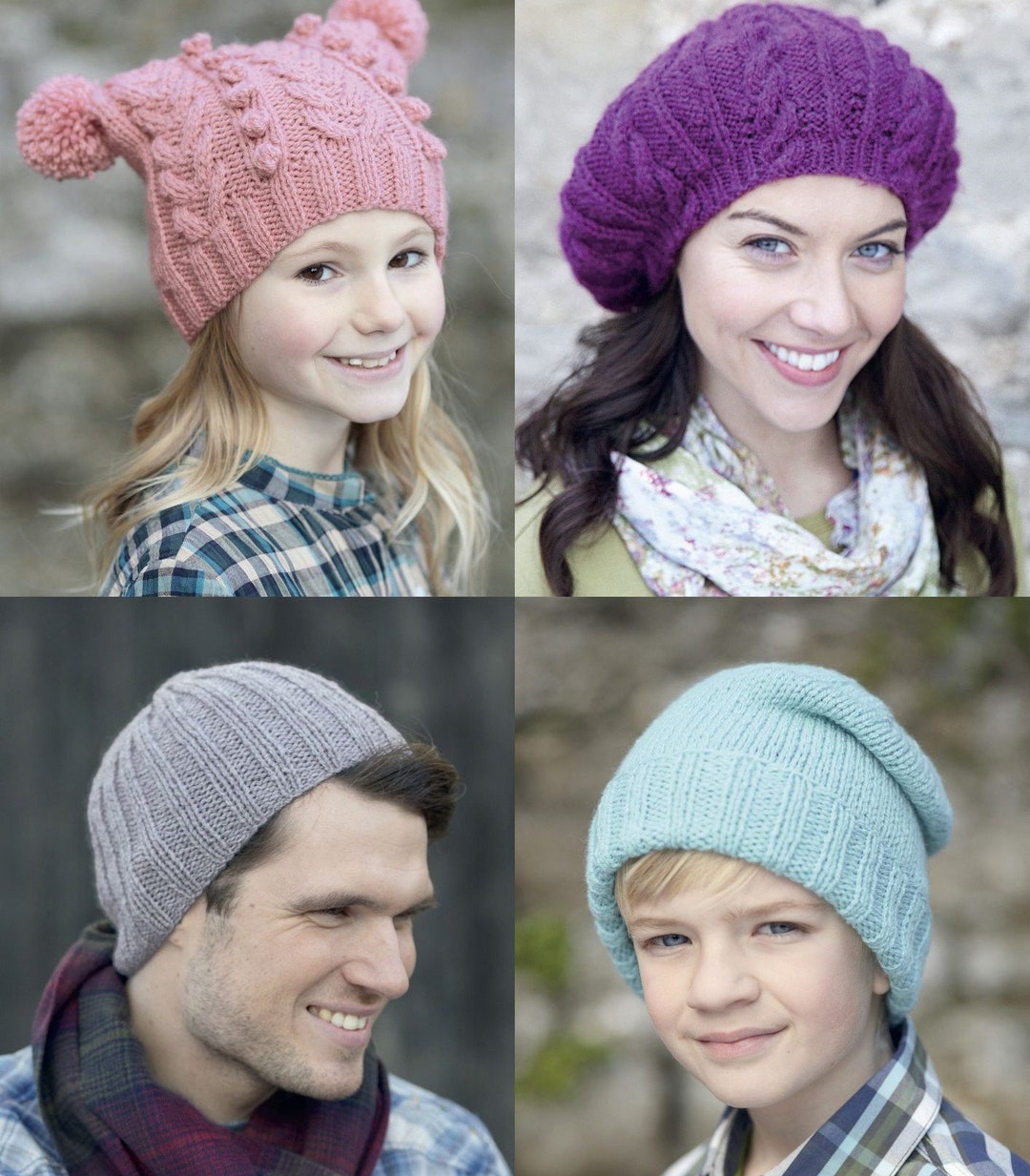 Hats in Aran With Wool Knitting Pattern Instant Download PDF High ...