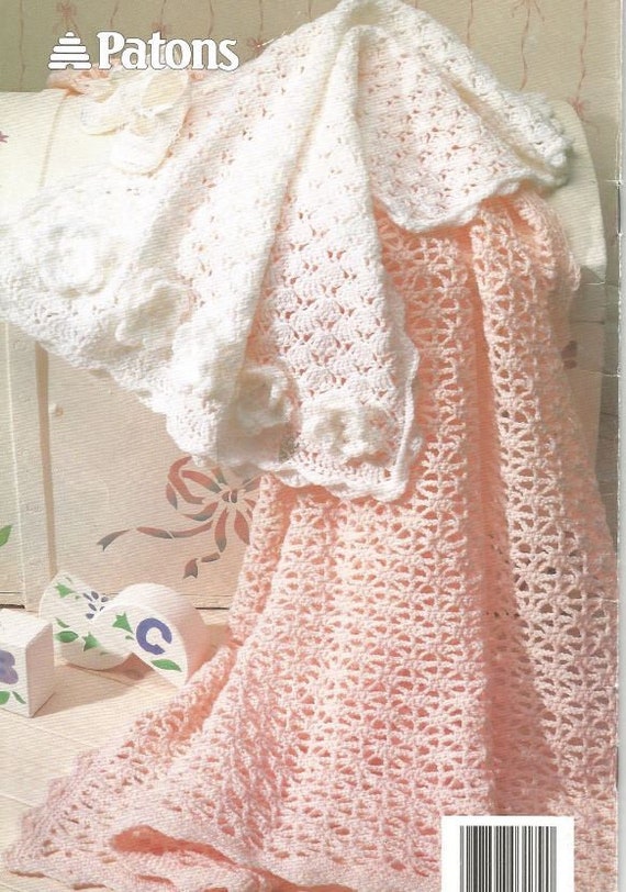 Crochet Pattern Baby Lacy Blanket Shawl Shell Stitch Flower Etsy