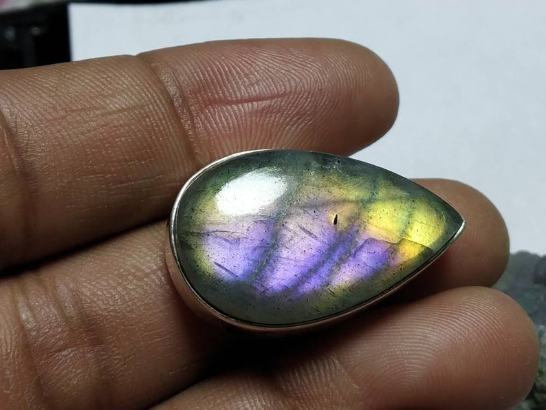 natural stone silver ring Multipurple Labradorite 92.5 sterling silver jewellery dual color,ring
