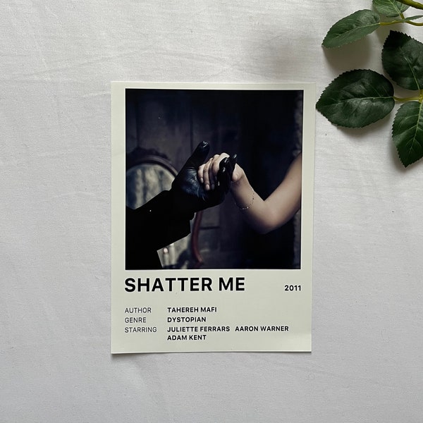 Shatter Me - Book Poster Polaroid - A5 | Digital Download, Book lover Gift, Book Print, Wall Collage