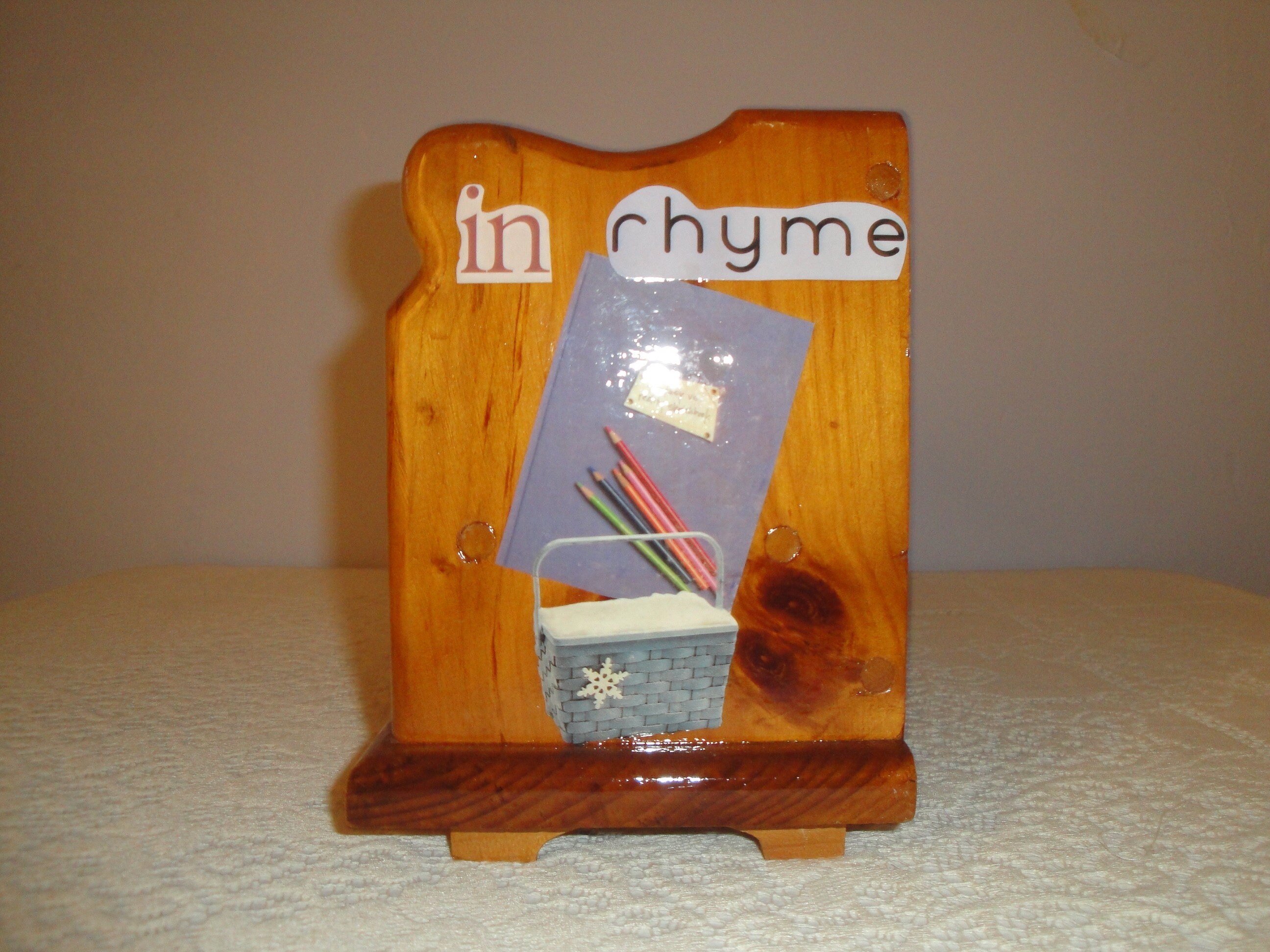 Decoupaged Tischregal mit einzelner Schublade die Buchdetails | Etsy