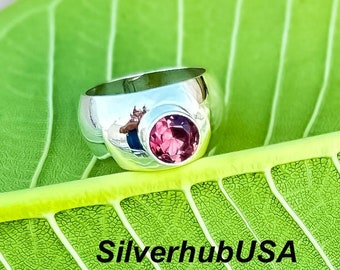 Handmade Tourmaline Ring: 925 Sterling Silver Gemstone Jewelry