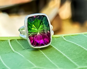Multi Tourmaline Ring: 925 Sterling Silver Gemstone Ring