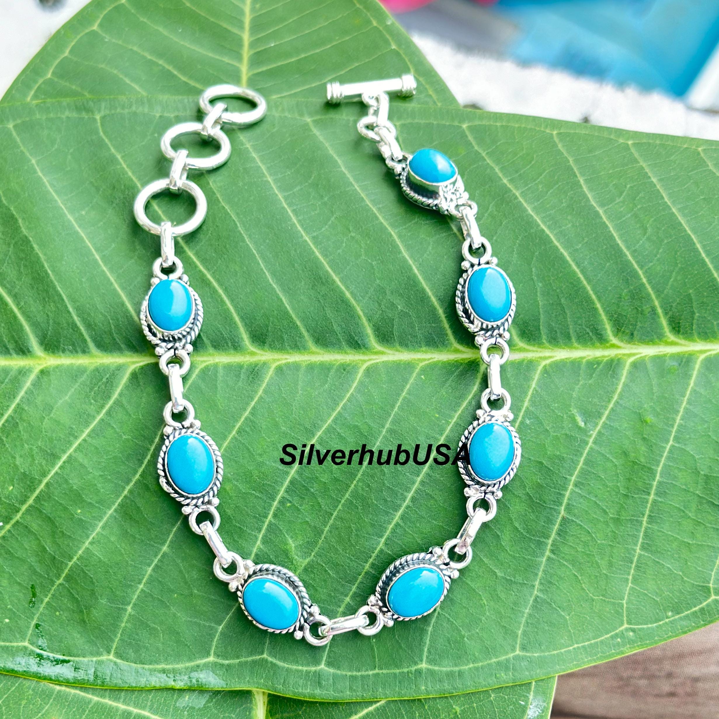 フェナカイト&ポルーサイト S925ブレスレット Handmade Sleeping Beauty Turquoise Bracelet: 925 Sterling Silver