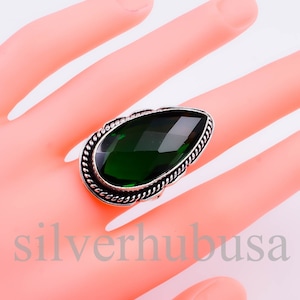 Faceted Diopside Ring, 925 Sterling Silver Ring, Gemstone Ring, Handmade Ring,Handmade jewelry, Boho ring, Gift For Women, Christmas Sale