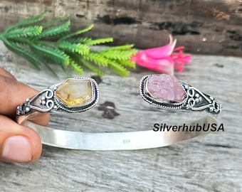 Tarot Reader Stone Bracelet: Rose Quartz, Carnelian, Selenite