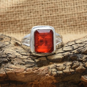Beautiful Garnet Ring~925 Sterling Silver Ring~Engagement Ring~Garnet Jewelry~Handmade Ring~Bohemian Ring~Gift Ring~Gift For Women And Girls