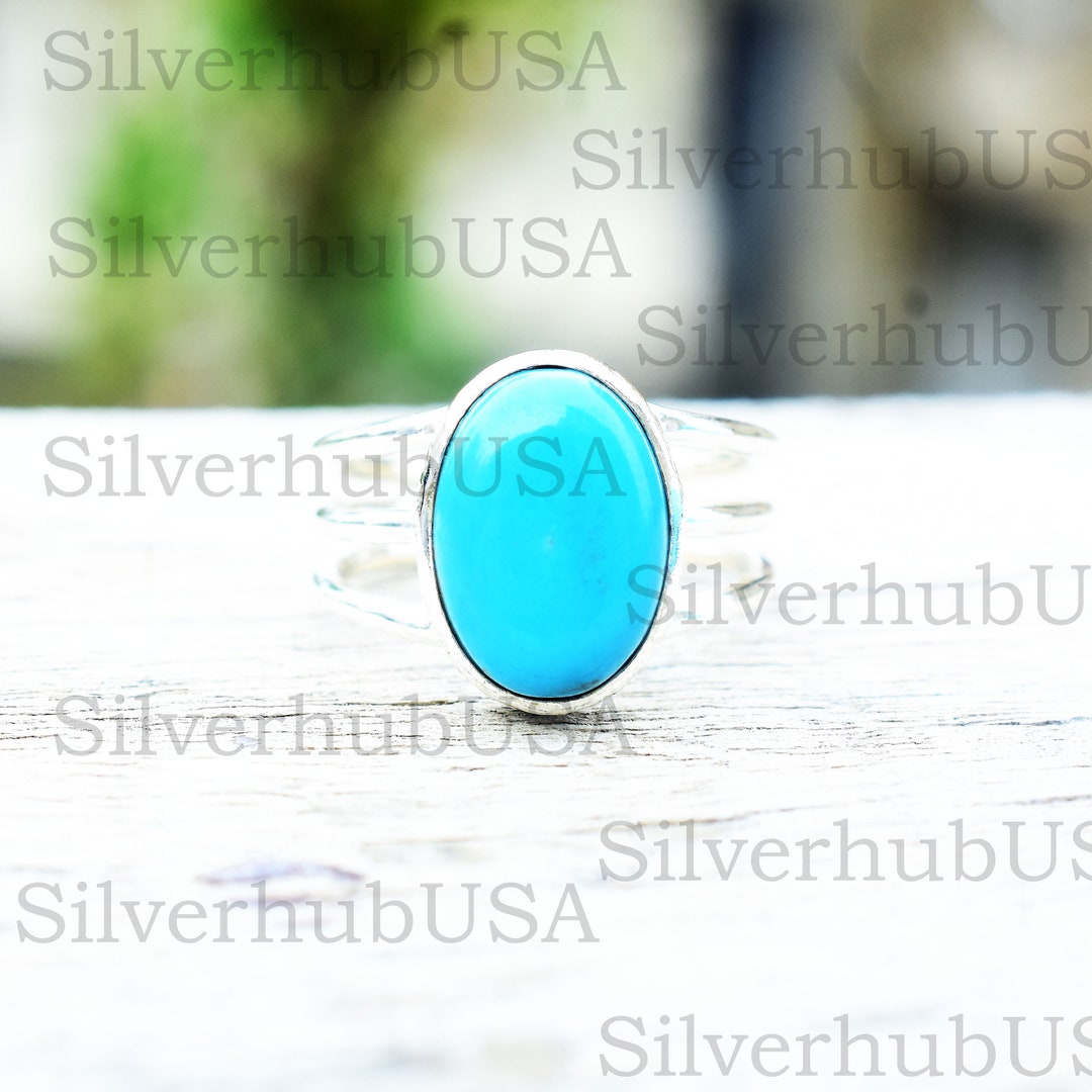 Sleeping Beauty Turquoise Sterling Silver Ring - Handmade Gemstone Ring ...