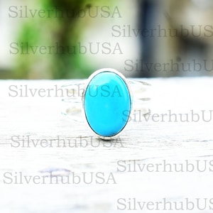 Sleeping Beauty Turquoise Sterling Silver Ring - Handmade Gemstone Ring