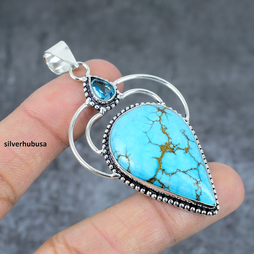 Tibetan Jewellery Handmade Turquoise Pendant main image 1