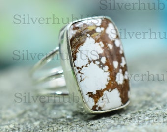 Handgemachte Pferde Jaspis Sterling Silber Ring