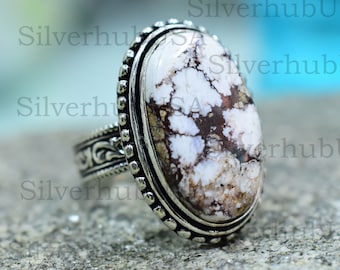 Handgemachte Sterling Silber Wild Pferd Jaspis Ring