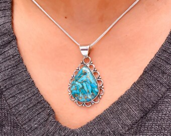 Collar Con Colgante De Plata De Ley 925 Con Piedra De Amatista Y Concha