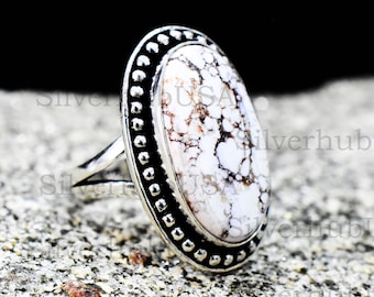 Handgemachte Sterling Silber Wild Pferd Jaspis Ring