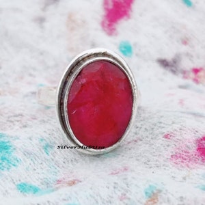 Natural Genuine Ruby Ring | 925 Sterling Silver Handmade Jewelry | Birthstone Promise Ring | Gift for Her | July Gemstone Ring