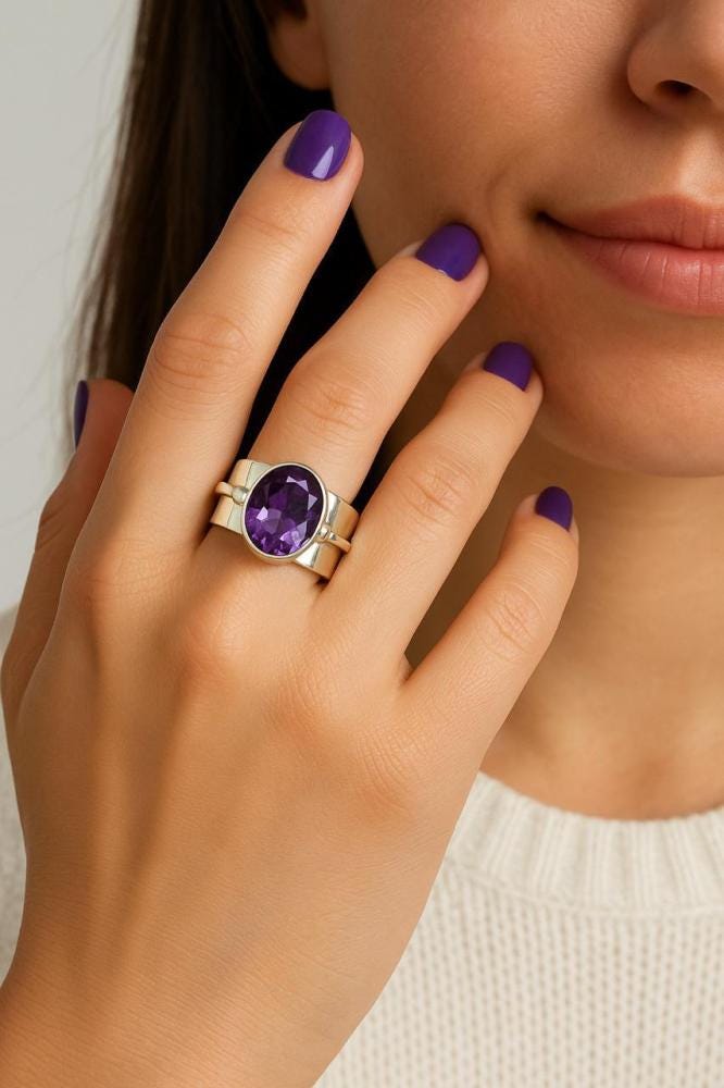 Amethyst ring - Etsy 日本