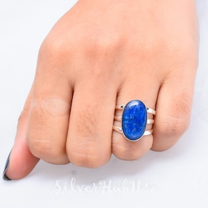 Handmade Kyanite Ring: 925 Sterling Silver Adjustable Boho Jewelry