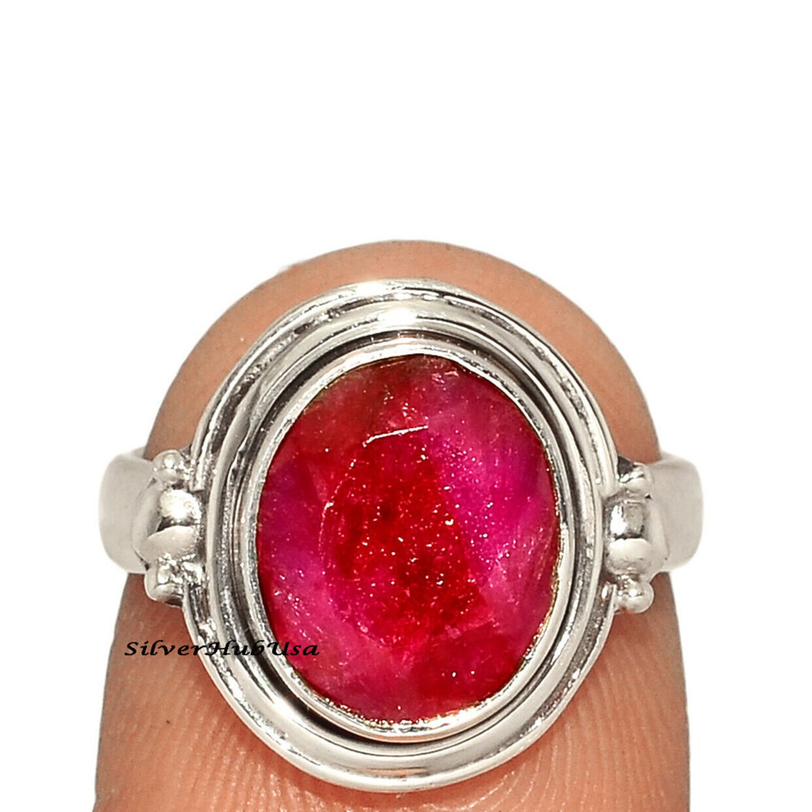 Ruby Ring 925 Sterling Silver Ring Natural Stone Ring | Etsy