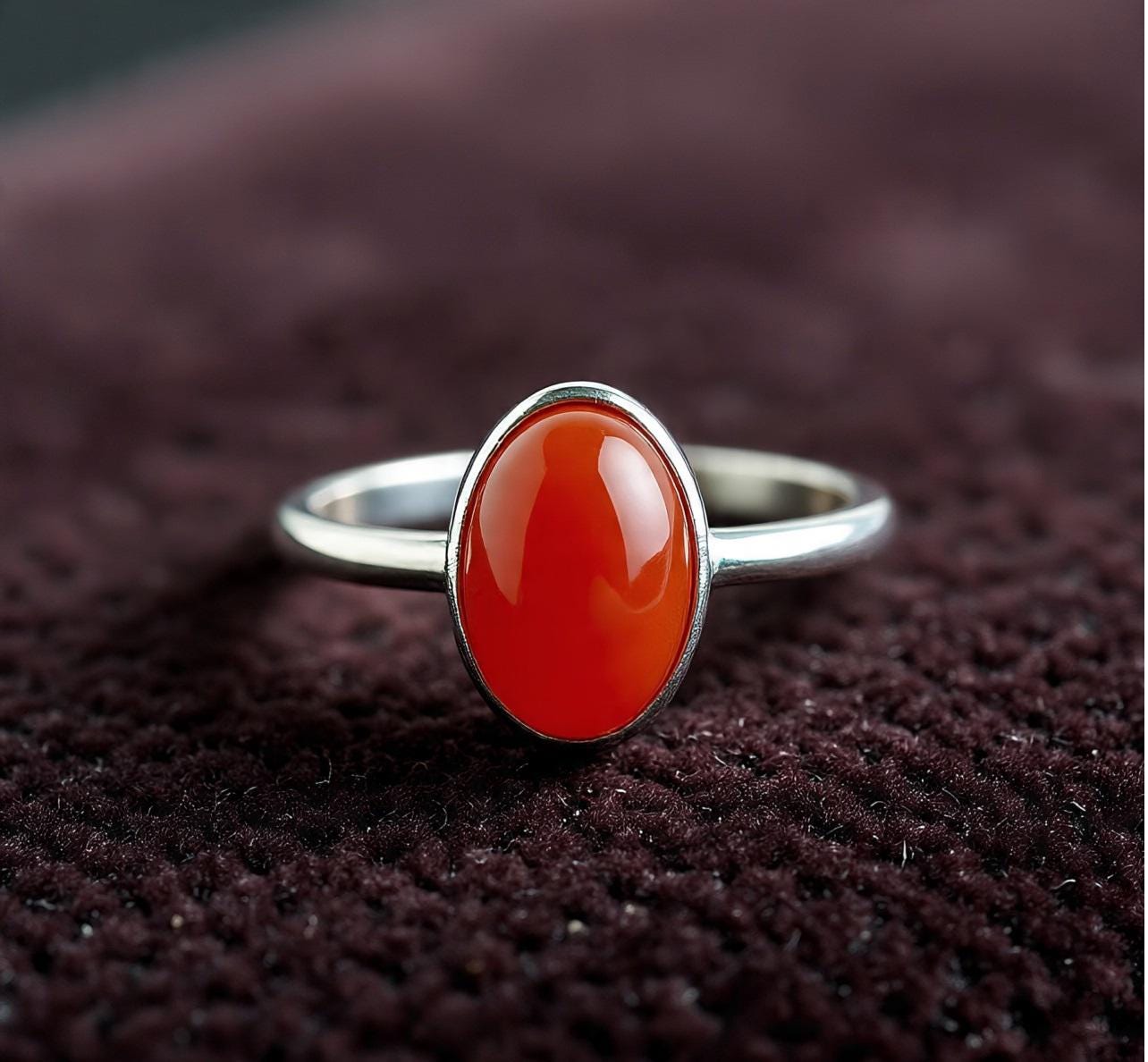 Anello Proposta In Argento 925 Con Corniola Naturale – Misura 9 – Fatto A Mano In India - Foto 3