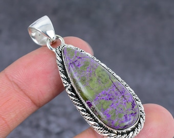 Stichtite Sterling Silver Pendant: Gemstone 925 Necklace