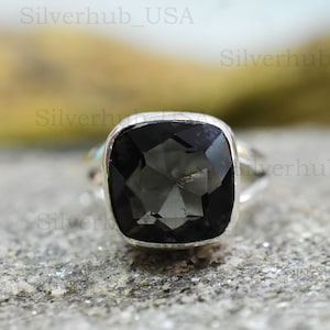 Black Tourmaline Ring, 925 Sterling Silver Ring, Tourmaline Gemstone, Ring For Christmas Gifts, Tourmaline Ring Jewelry For Gifts