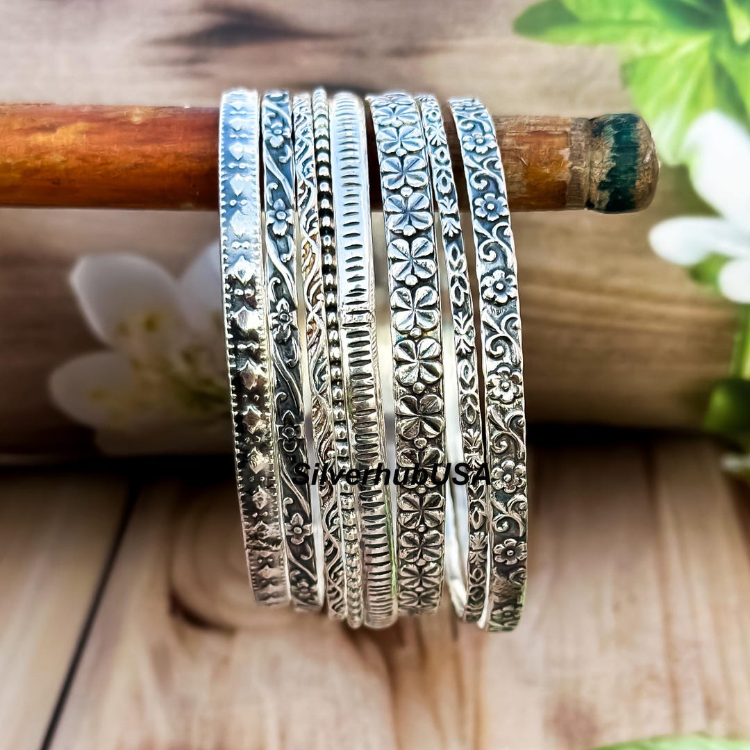 Genri Lux 925SILVER HAND MADE BANGLE】 925 Sterling Silver Bangles