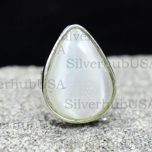 Selenite  Ring 925 Sterling Silver Ring Gemstone Ring Handmade Ring, Stone Ring, Women ring,Gift For Women