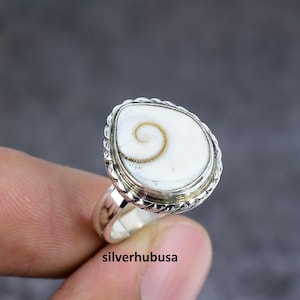 Shiva Shell Ring: Handmade 925 Sterling Silver Gemstone Jewelry