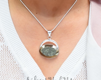 Colgante de pirita dorada, joyería de piedras preciosas naturales, regalos de aniversario, colgante hecho a mano para mujer, collar de cristal minimalista.