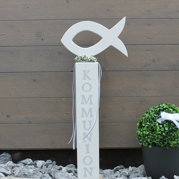 Fish door stele / door decoration for special occasions in 56 cm or 67 cm total height (cut-out fish)