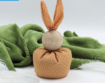 Bunny with wooden ball head - large