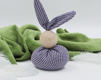 Bunny with wooden ball head - large