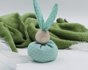 Bunny with wooden ball head - small