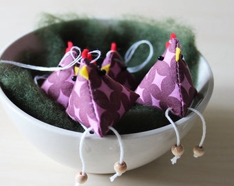 Mini fabric chicken