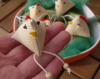 Mini fabric chicken