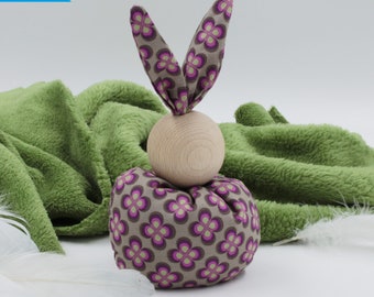 Bunny with wooden ball head - large