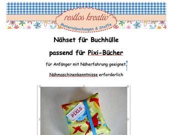 DIY sewing kit, book cover suitable for Pixi books DINOSAUR, book cover for children&#39;s books, cover for Pixi book, sewing gift for children