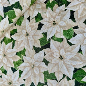 Robert Kaufman Patchwork Fabric Christmas Fabric Poinsettia White, Series HOLIDAY FLOURISH Cotton Fabric Flowers Decorative Fabric Christmas