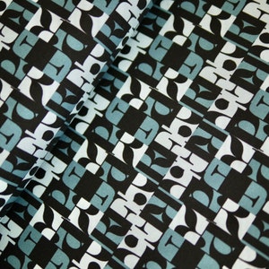 Tela de sudor Miss von Julie, French Terry mujer azul-negro estampado, letras, original, tela de ropa de mujer, costura sudadera con capucha