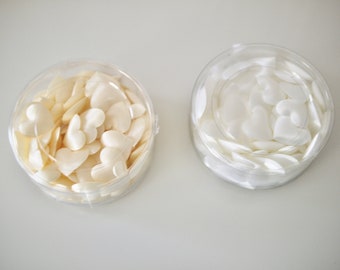Piece 100 litter parts, table decoration HEARTS, small decorative hearts white or champagne colored