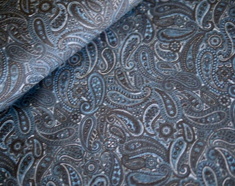 Robert Kaufman / SEVENBERRY Patchworkstoff Paisley dunkelblau-blau, Baumwollstoff, Taschenstoff, Kissenstoff, Dekostoff