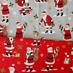 Makower patchwork fabric series Merry Christmas, Santa, Christmas, fabric Santa Claus, Christmas fabric cotton, cotton fabric Christmas