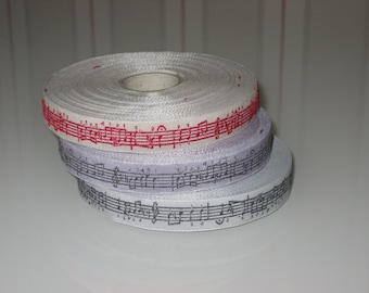 2 m acufactum woven ribbon notes, music, Kafka woven ribbon, decorative ribbon, ornamental ribbon