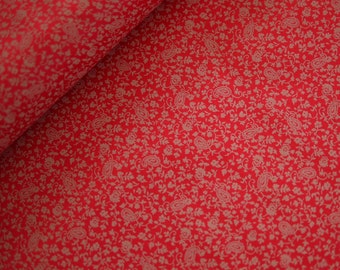 Trachtenstoff geblümt rot Baumwolle, Baumwollstoff Dirndl, Dirndlstoff, Schürzenstoff Tracht, Kleiderstoff